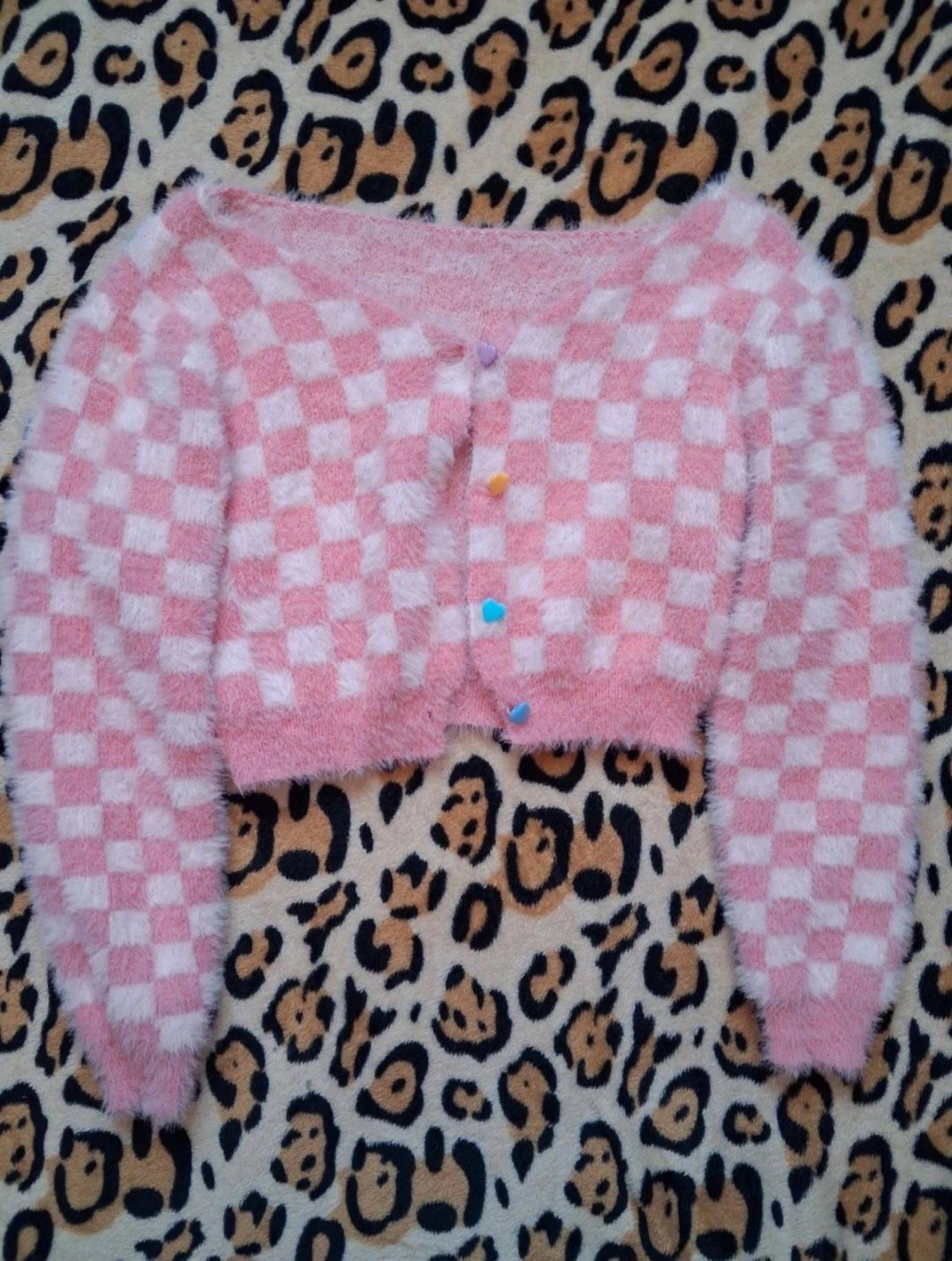 Cardigan rosa de punto